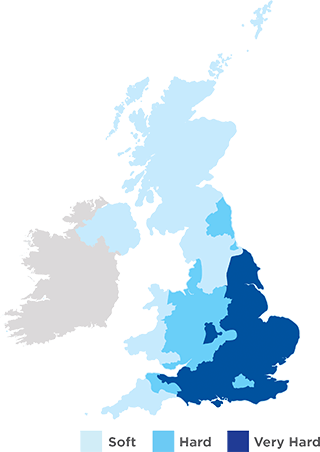 Hard, Medium & Saoft Water Regions In UK