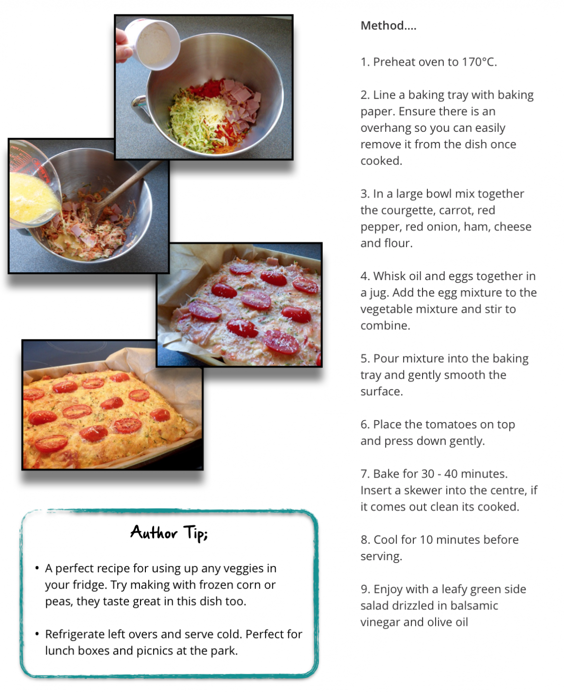 Ham & Vegetable Savoury Slice